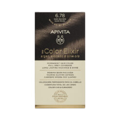 Apivita My Color Elixir Μόνιμη Βαφή Μαλλιών με Έλαιο Ελιάς, Argan και Αβοκάντο 6.78 Ξανθό Σκούρο Μπεζ Περλέ