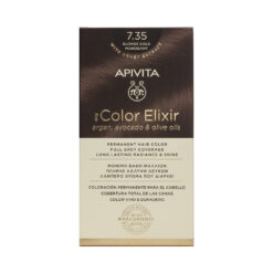 Apivita My Color Elixir Μόνιμη Βαφή Μαλλιών με Έλαιο Ελιάς, Argan και Αβοκάντο 7.35 Ξανθό Μελί Μαονί