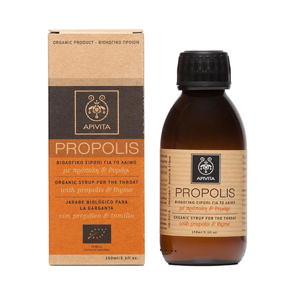 Apivita Propolis Βιολογικό Σιρόπι για το Λαιμό με Πρόπολη & Θυμάρι 150ml
