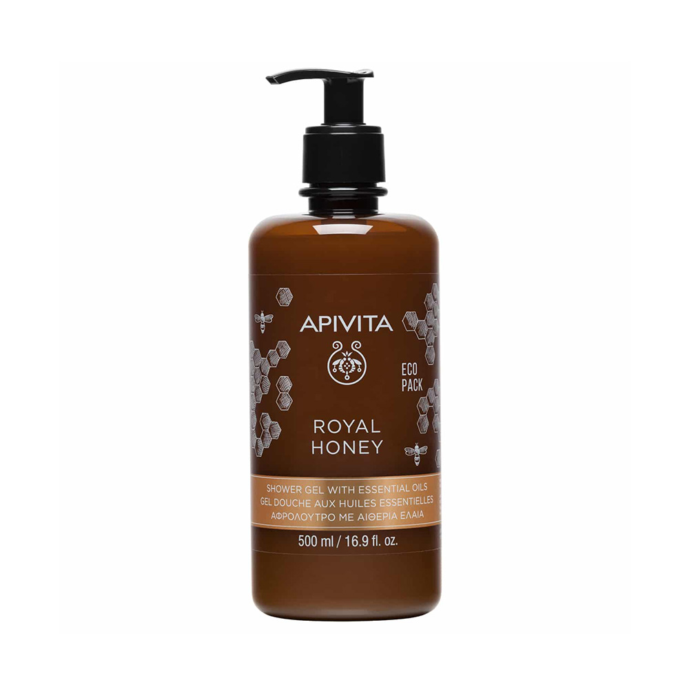 Apivita Royal Honey Shower Gel Κρεμώδες Aφρόλουτρο με Aιθέρια Έλαια Ecopack 500ml