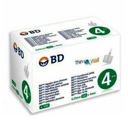 BD Thin Wall Βελόνες για Πένα Ινσουλίνης 32G x 4mm 100τμχ