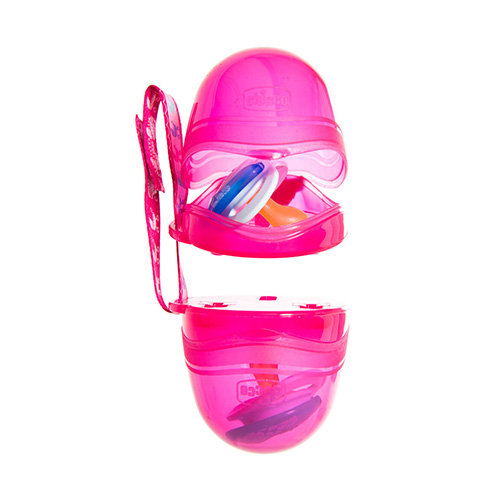 Chicco Διπλή Θήκη Πιπίλας Ροζ 1τμχ (07264-10)