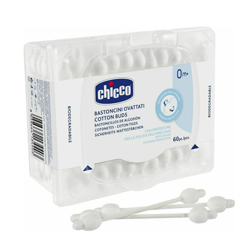 Chicco Βρεφικές Μπατονέτες Βιοδιασπώμενες Ασφαλείας 60τμχ (10440-00)