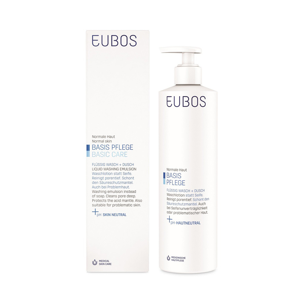 Eubos Liquid Washing Emulsion Βlue Υγρό Καθαρισμού Προσώπου & Σώματος (Χωρίς Άρωμα) 400ml