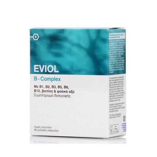 Eviol B-Complex για τη Φυσιολογική Λειτουργία του Νευρικού Συστήματος, 60 caps