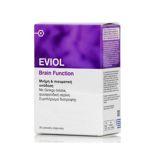 Eviol Brain Function – Στήριξη Μνήμης και Πνευματικής Απόδοσης, 30 soft caps