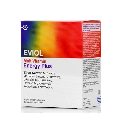 Eviol Multivitamin Energy Plus για Έξτρα Ενέργεια & Τόνωση 30 κάψουλες