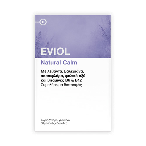 Eviol Natural Calm Συμπλήρωμα για το Άγχος 30 μαλακές κάψουλες