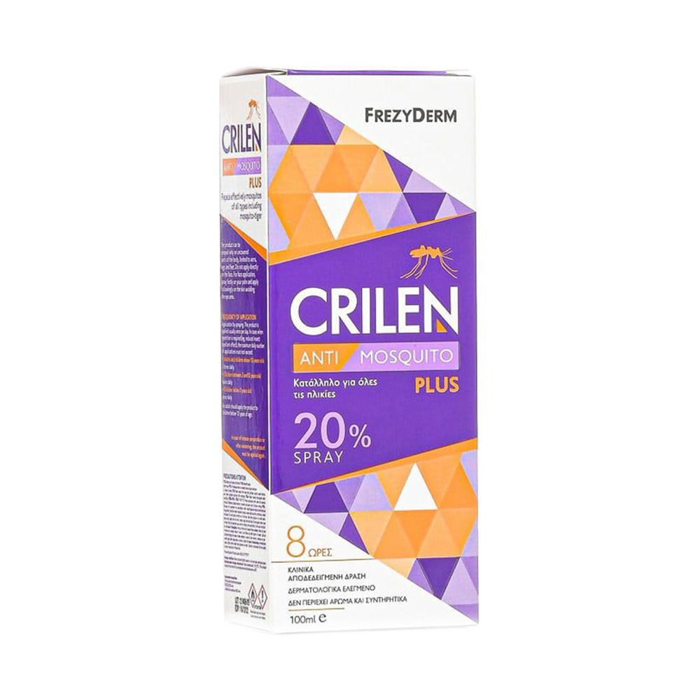 Frezyderm Crilen Anti Mosquito Plus 20% Άοσμο Εντομοαπωθητικό Σπρέι 100ml