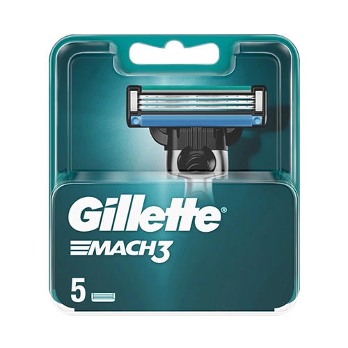 Gillette Mach 3 Ανταλλακτικές Κεφαλές με 3 Λεπίδες και Λιπαντική Ταινία 5τμχ