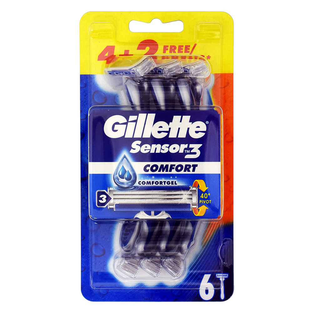 Gillette Sensor 3 Comfort Ανδρικά Ξυραφάκια Μιας Χρήσης 4+2 Δώρο