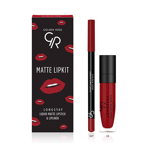 Golden Rose Matte LipKit Σετ Μακιγιάζ με Κραγιόν Scarlet Red