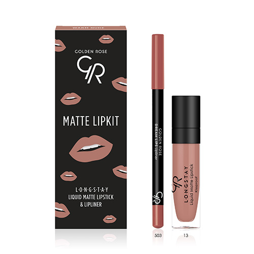 Golden Rose Matte LipKit Σετ Μακιγιάζ με Κραγιόν Warm Nude