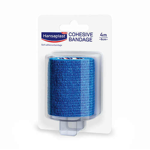 Hansaplast Cohesive Bandage Αυτοσυγκρατούμενος Επίδεσμος 6cm x 4m Μπλε