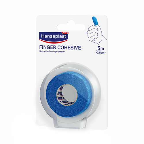 Hansaplast Finger Cohesive Αυτοσυγκρατούμενος Επίδεσμος Δακτύλων 2.5cm x 5m Μπλε
