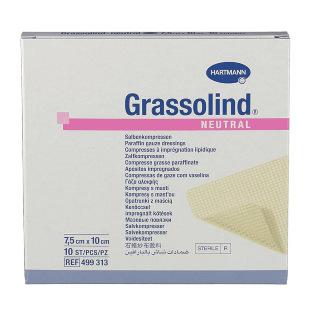 Hartmann Grassolind Αποστειρωμένα Επίθεματα με Aλοιφή 7.5x10cm, 10τμχ