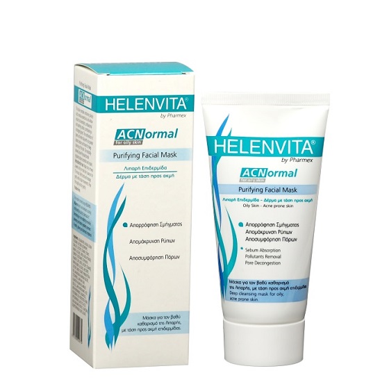 Helenvita ACNormal Purifying Facial Mask, Μάσκα Καθαρισμού Προσώπου για Λιπαρή-Ακνεϊκή Επιδερμίδα 75ml