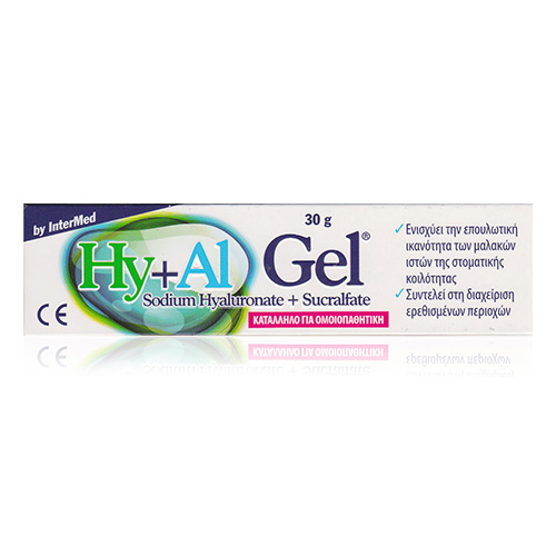 Intermed Hy+Al Gel Γέλη Επούλωσης Ερεθισμών του Στόματος 30g