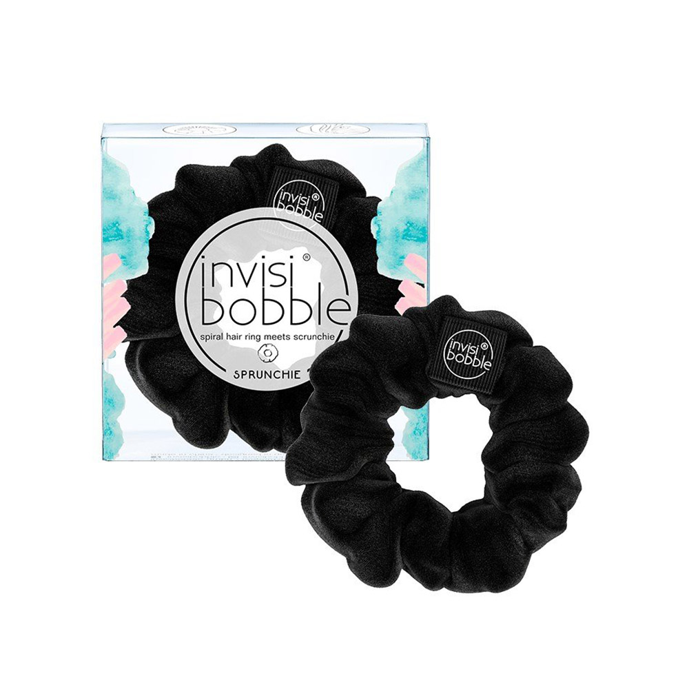 Invisibobble Sprunchie Spiral Hair Ring Λαστιχάκι Μαλλιών True Black 1τμχ