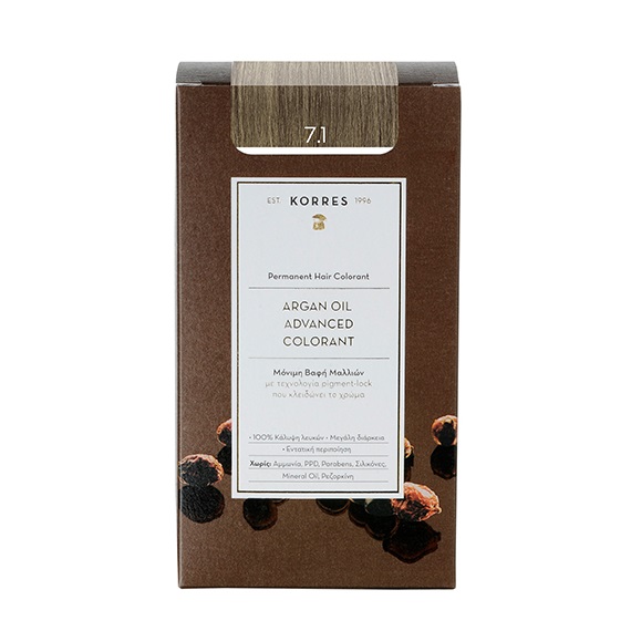 Korres Argan Oil Advanced Colorant 7.1 Ξανθό Σαντρέ