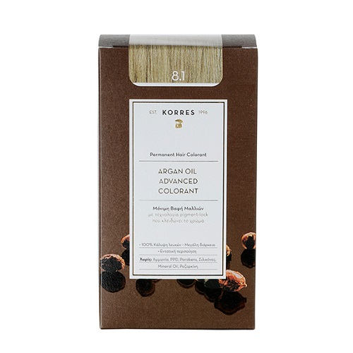 Korres Argan Oil Advanced Colorant 8.1 Ξανθό Ανοικτό Σαντρέ
