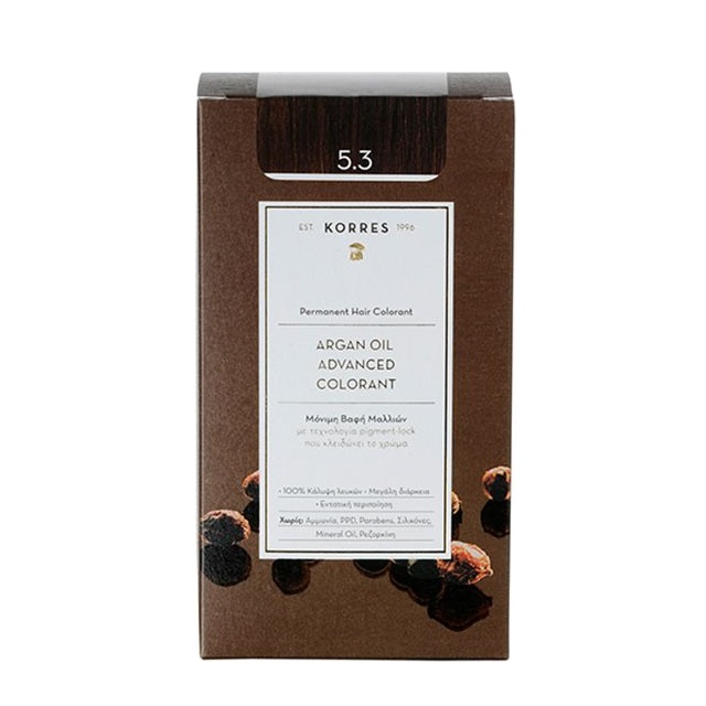 Korres Argan Oil Advanced Colorant 5.3 Καστανό Ανοιχτό Μελί