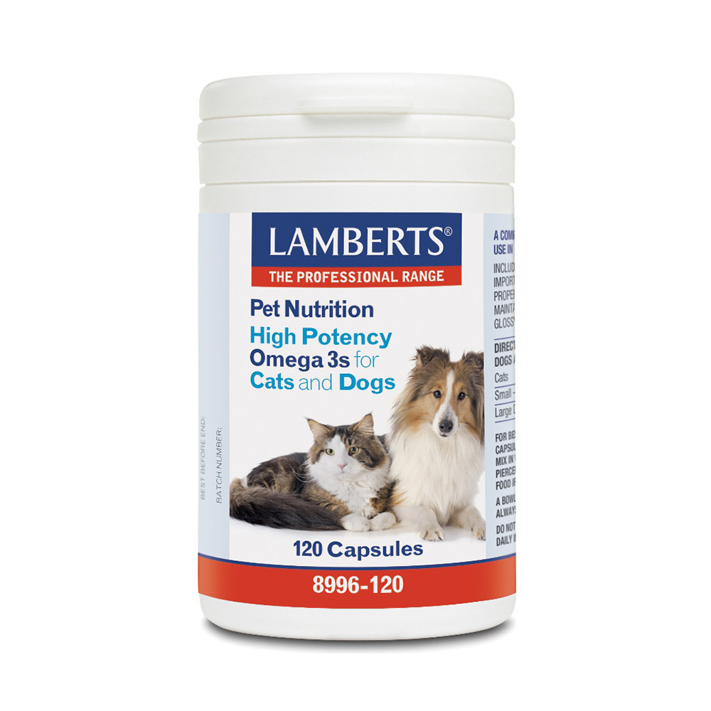 Lamberts Pet Nutrition High Potency Omega 3s for Cats and Dogs 120caps