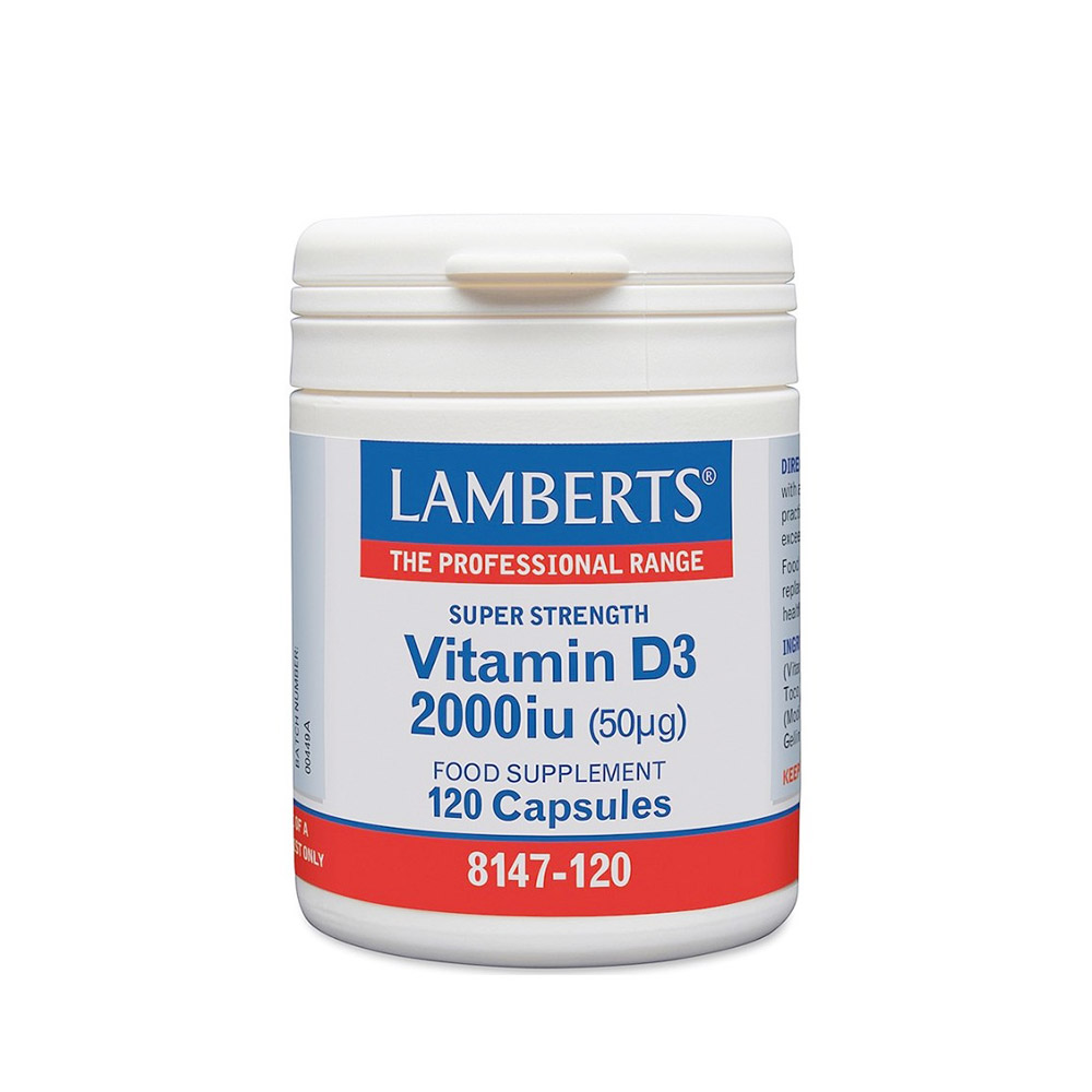 Lamberts Vitamin D3 2000iu (50μg) Υγεία Οστών, Δοντιών, Ανοσοποιητικού 120caps