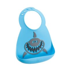 Make my Day Αδιάβροχη Σαλιάρα Σιλικόνης με Κουμπί “Shark” με Τσέπη για 6m+