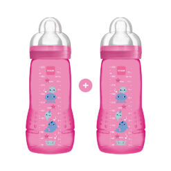 Mam Easy Active Baby Bottle Πλαστικό Μπιμπερό με Θηλή Σιλικόνης 4m+ 2x330ml (365S) – Φούξια Βυθός