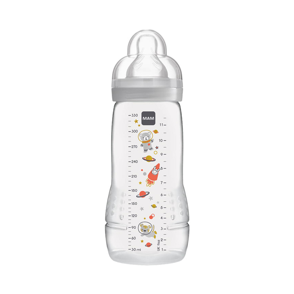 Mam Easy Active Baby Bottle Πλαστικό Μπιμπερό με Θηλή Σιλικόνης 4m+ 330ml (361S) – Γκρι