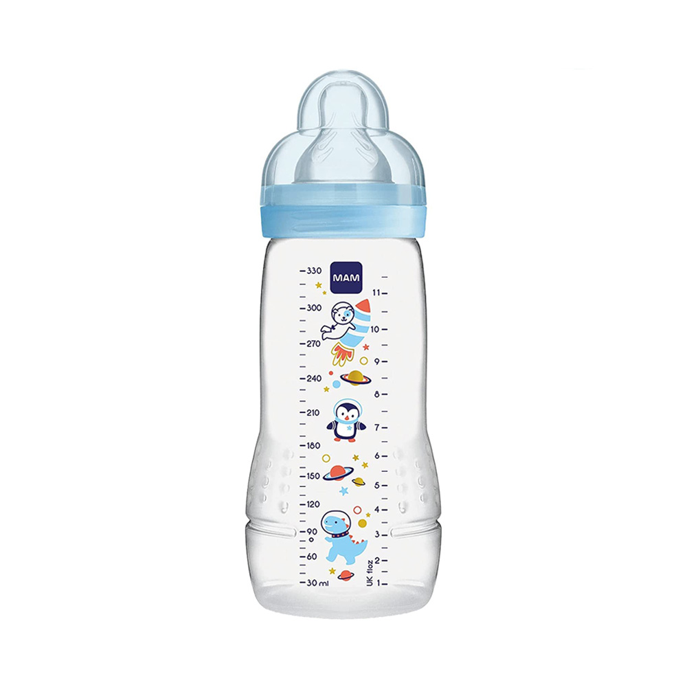Mam Easy Active Baby Bottle Πλαστικό Μπιμπερό με Θηλή Σιλικόνης 4m+ 330ml (361S) – Μπλε