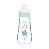 Mam Feel Good Baby Bottle Γυάλινο Μπιμπερό με Θηλή Σιλικόνης 2m+ 260ml (375SB) – Μπλε