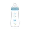 Mam Feel Good Baby Bottle Γυάλινο Μπιμπερό με Θηλή Σιλικόνης 2m+ 260ml (375SB) – Μπλε