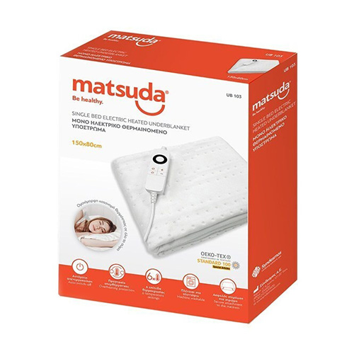 Matsuda UB 103 Μονό Ηλεκτρικό Υπόστρωμα Πλενόμενο Λευκό 100W 80x150cm