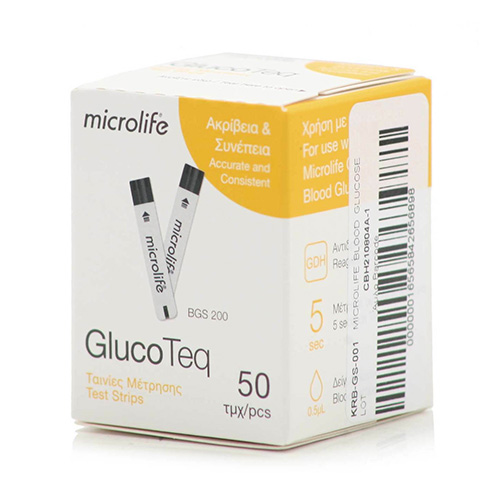 Microlife GlucoTeq Ταινίες Μέτρησης Σακχάρου 50τμχ