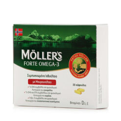 Moller’s Forte Μουρουνέλαιο Μίγμα Ιχθυελαίου & Μουρουνέλαιου Πλούσιο σε Ω3 Λιπαρά Οξέα 30caps