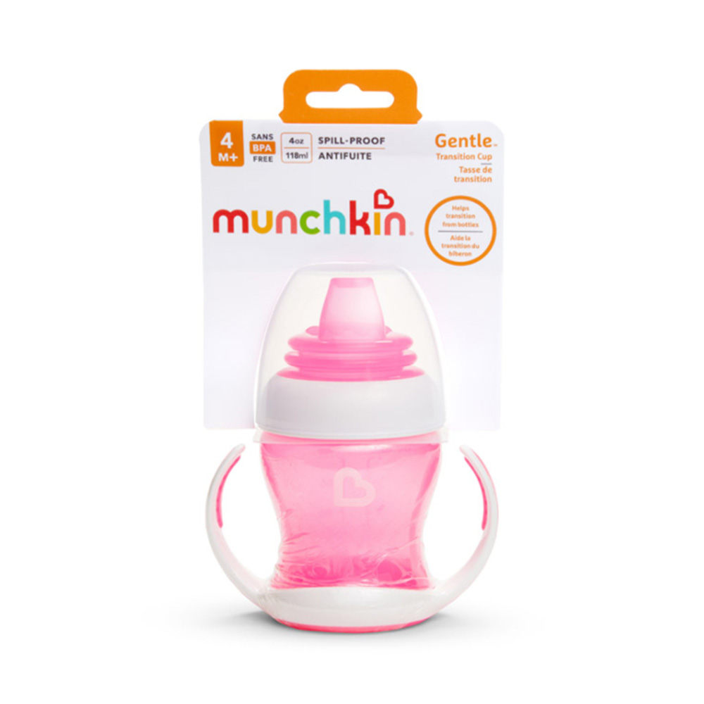 Munchkin Gentle First Cup 4m+ Εκπαιδευτικό Κύπελλο με Λαβές 118ml – Ροζ