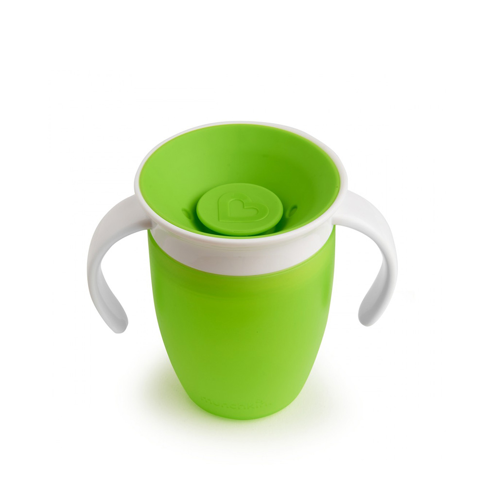 Munchkin Miracle 360° Cup Κύπελλο Εκπαιδευτικό με Λαβές (6m+) 207ml – Πράσινο