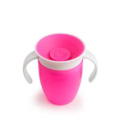 Munchkin Miracle 360° Cup Κύπελλο Εκπαιδευτικό με Λαβές (6m+) 207ml – Ροζ