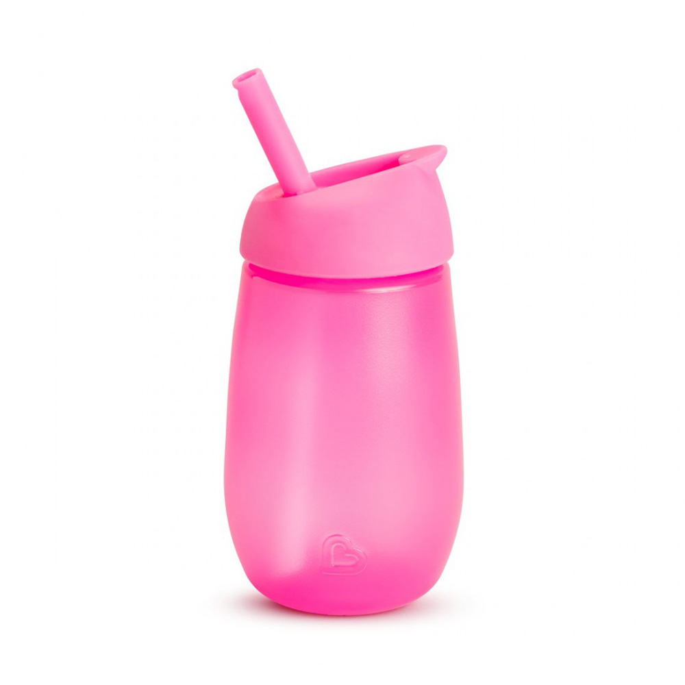 Munchkin Simple Clean Straw Cup Παιδικό Κύπελλο με Καλαμάκι (12m+) 296ml – Ροζ