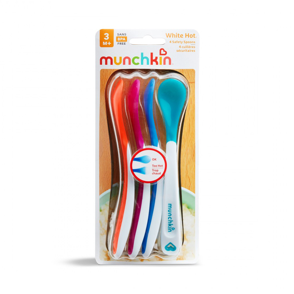 Munchkin White Hot Safety Spoons Σετ Κουτάλια με Ένδειξη Θερμότητας (3m+) 4τμχ