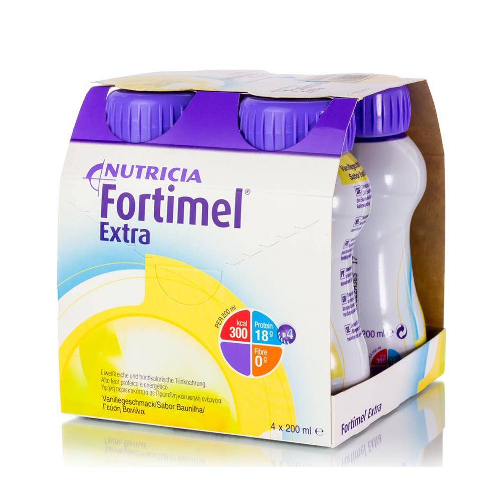 Nutricia Fortimel Extra Υπερπρωτεϊνικό Ρόφημα με Γεύση Βανίλια 4x200ml
