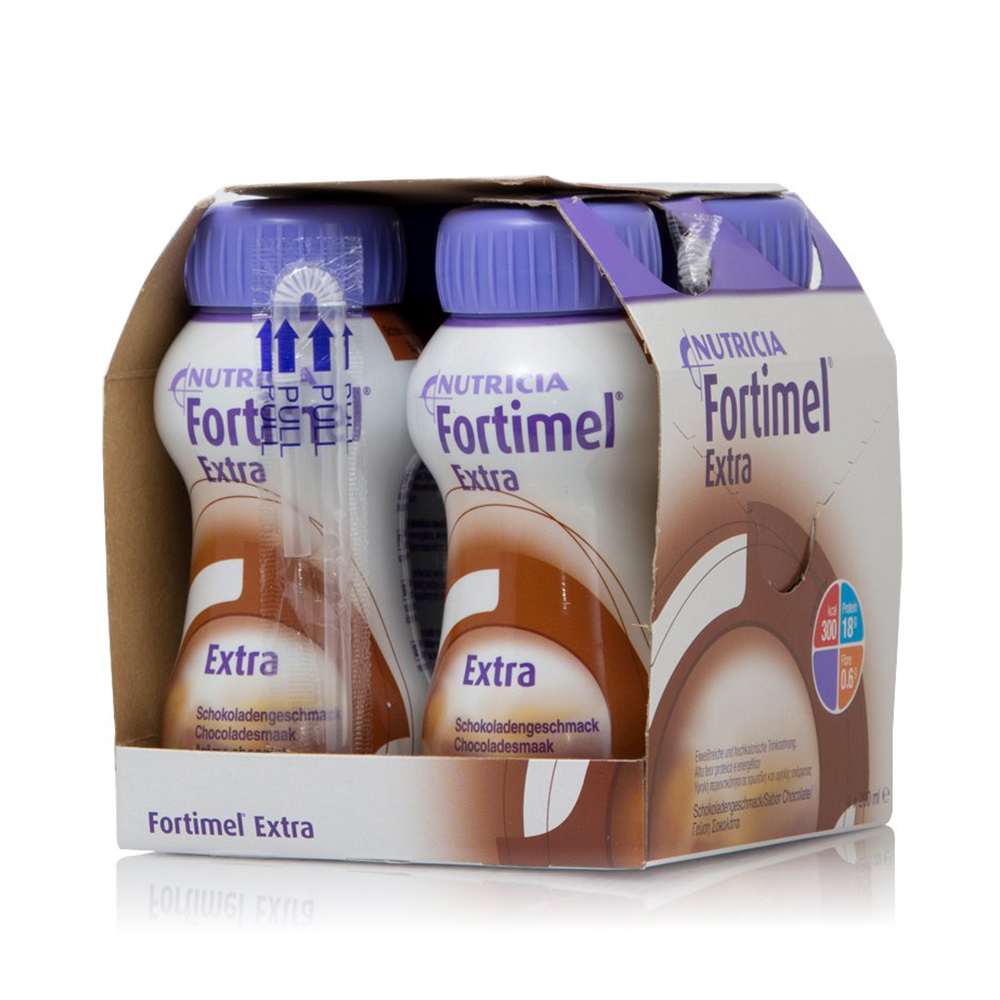 Nutricia Fortimel Extra Υπερπρωτεϊνικό Ρόφημα με Γεύση Σοκολάτα 4x200ml