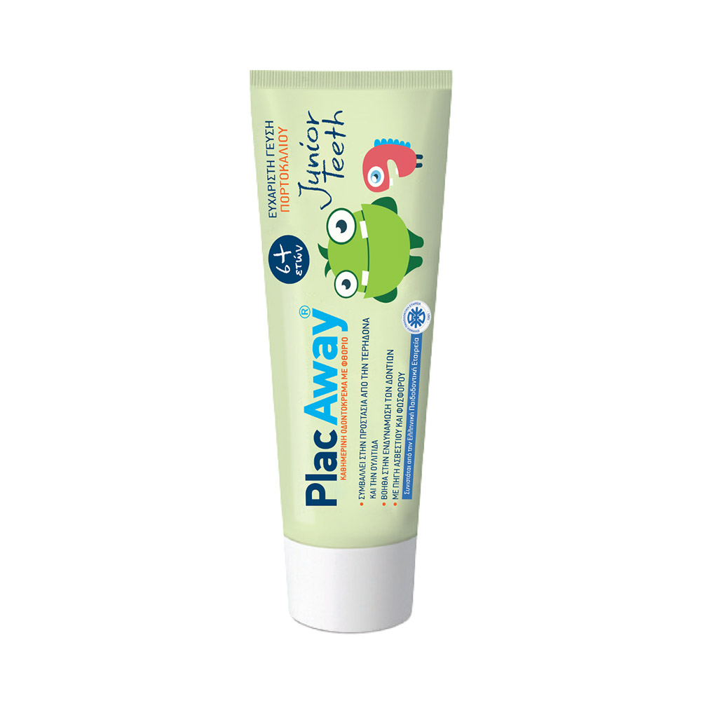 Omega Pharma Plac Away Junior Teeth Παιδική Οδοντόκρεμα 6+ ετών 50ml