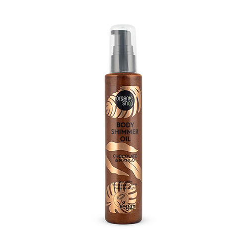 Organic Shop Body Shimmer Dry Oil Ξηρό Λάδι Σώματος για Λάμψη με Σοκολάτα & Μάνγκο 100ml