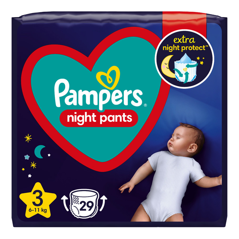 Pampers Night Pants Πάνες Βρακάκι Νυκτός Μέγεθος 3 (6-11kg) 29τμχ