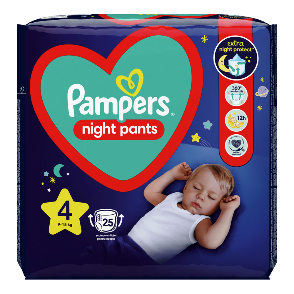 Pampers Night Pants Πάνες Βρακάκι Νυκτός Μέγεθος 4 (9-15kg) 25τμχ