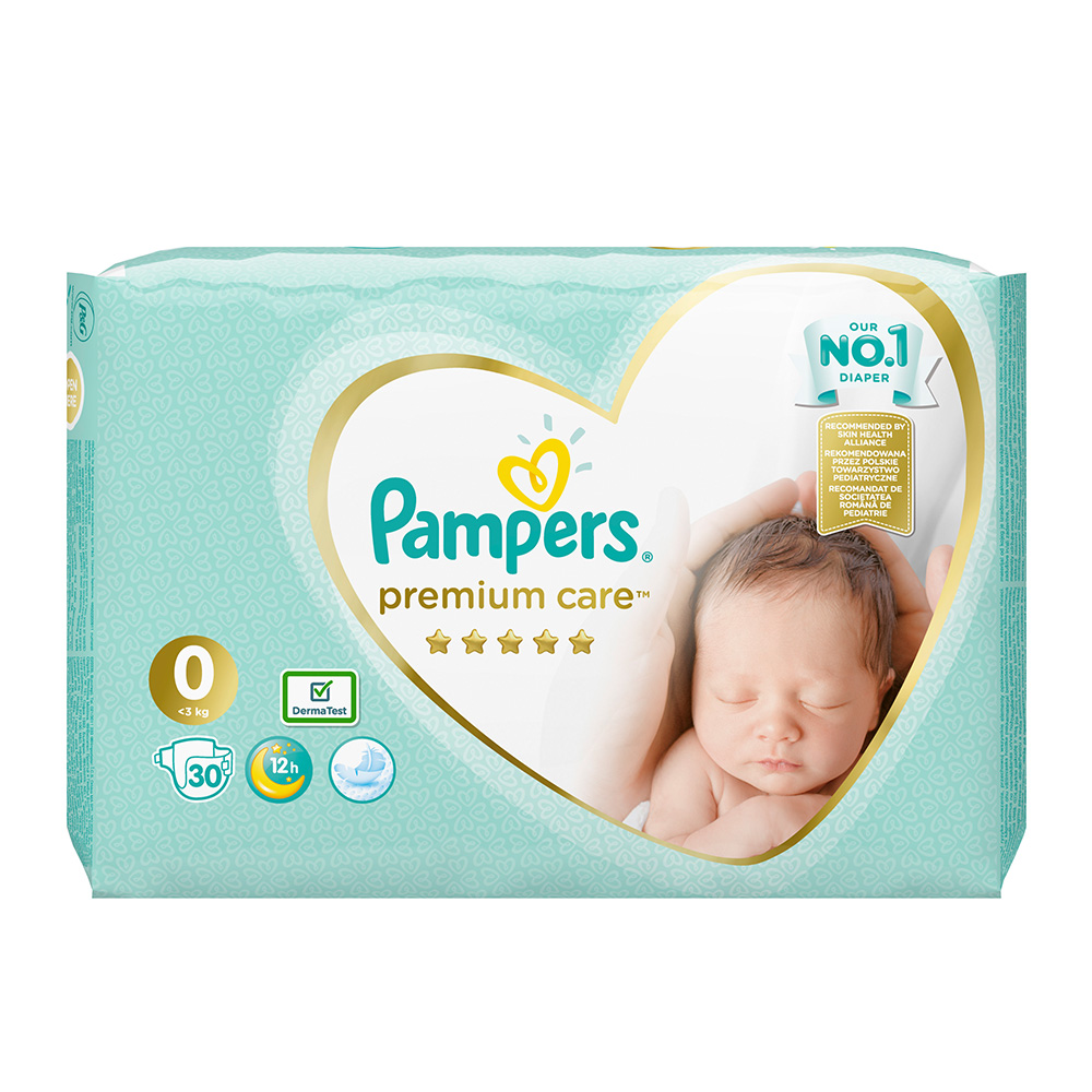 Pampers Premium Care No 0 (0-3Kg) 30τμχ