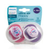 Philips Avent SCF080/04 Ultra Air Happy Ορθοδοντική Πιπίλα Σιλικόνης 6-18m Ροζ-Μωβ 2τμχ